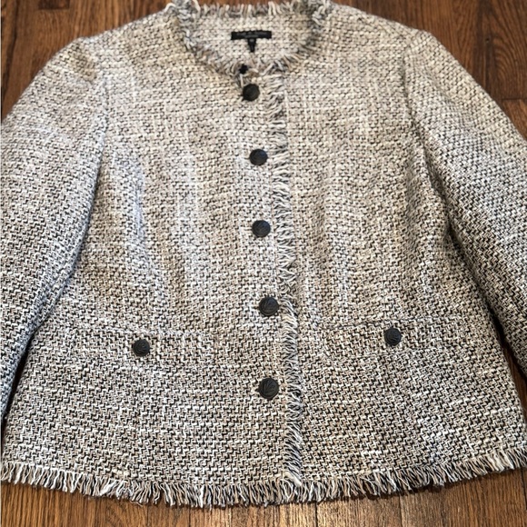 Rag & Bone Black and Cream Carmen Blazer Jacket Cropped Tweed Jacket Size 10 - Picture 8 of 12